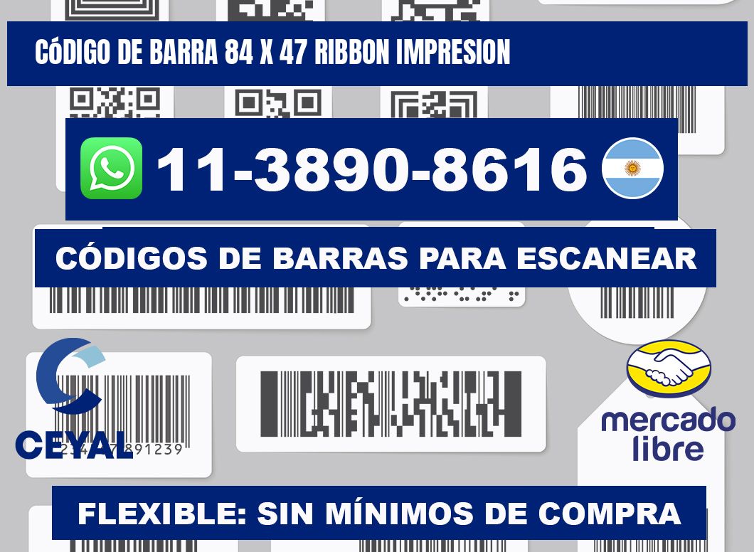 código de barra 84 x 47 ribbon impresion