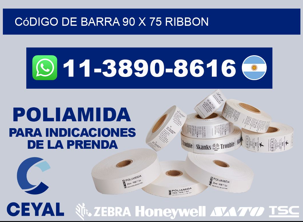 código de barra 90 x 75 ribbon