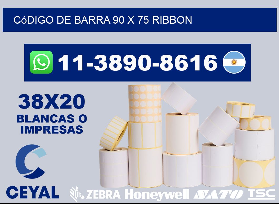 código de barra 90 x 75 ribbon