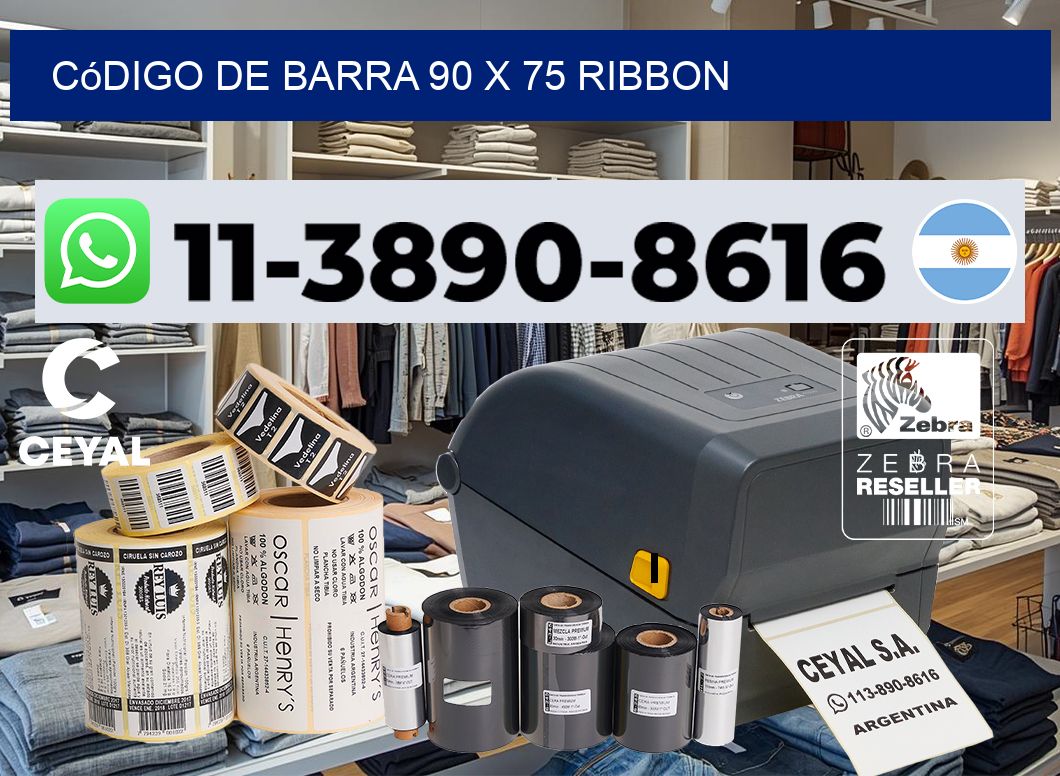 código de barra 90 x 75 ribbon