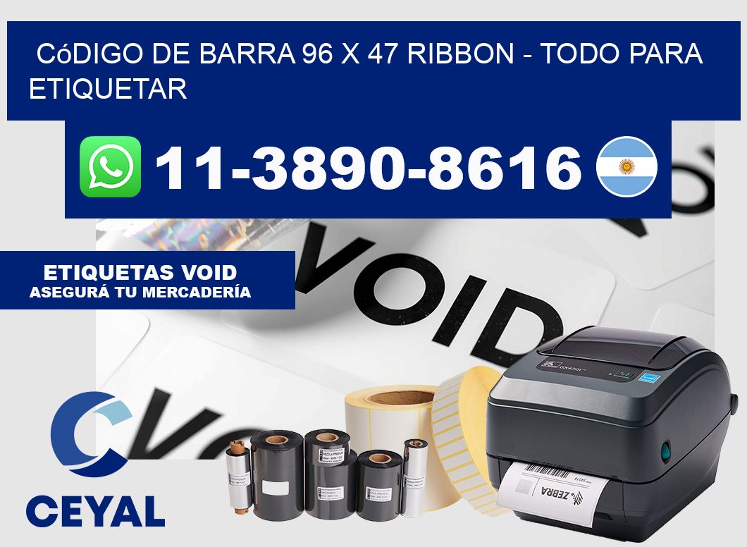 código de barra 96 x 47 ribbon - Todo para Etiquetar