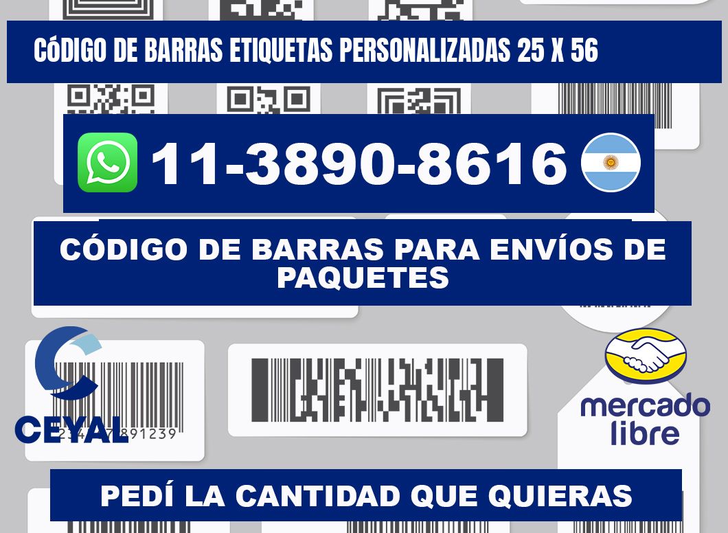 código de barras etiquetas personalizadas 25 x 56