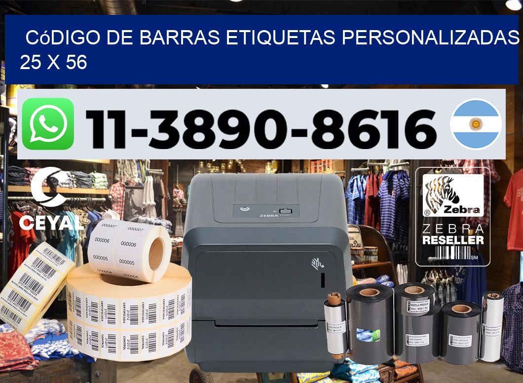 código de barras etiquetas personalizadas 25 x 56