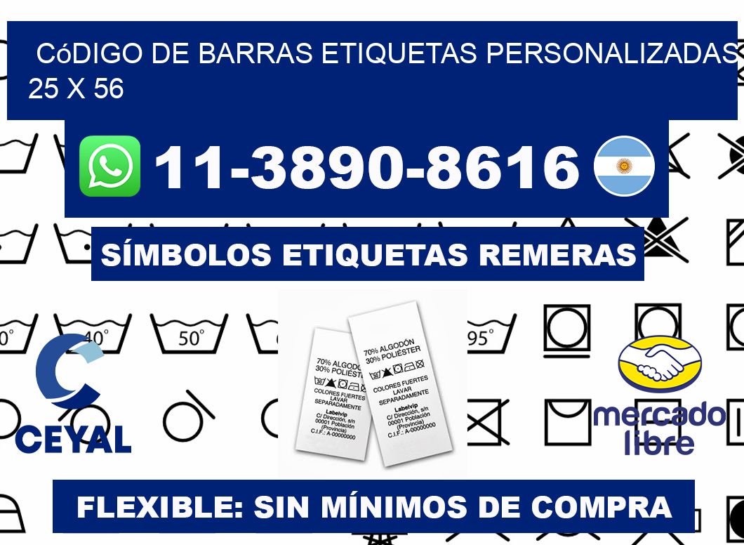 código de barras etiquetas personalizadas 25 x 56