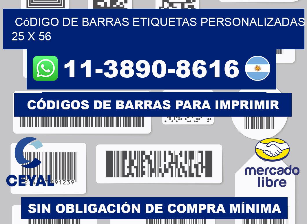 código de barras etiquetas personalizadas 25 x 56