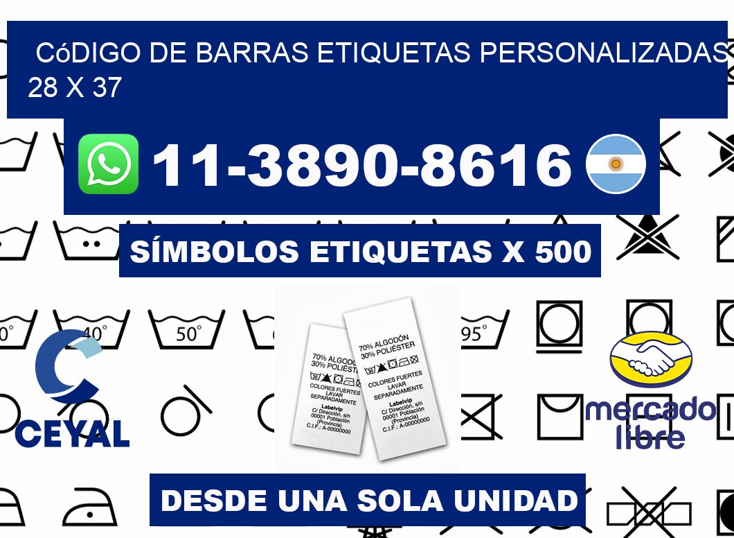 código de barras etiquetas personalizadas 28 x 37