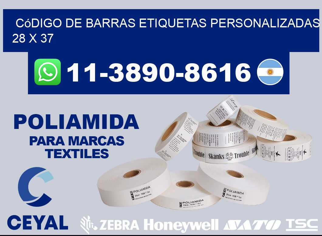 código de barras etiquetas personalizadas 28 x 37