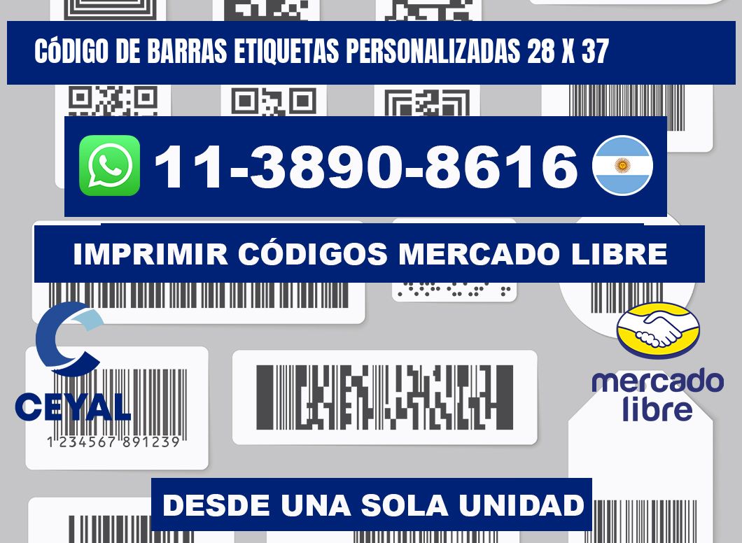 código de barras etiquetas personalizadas 28 x 37