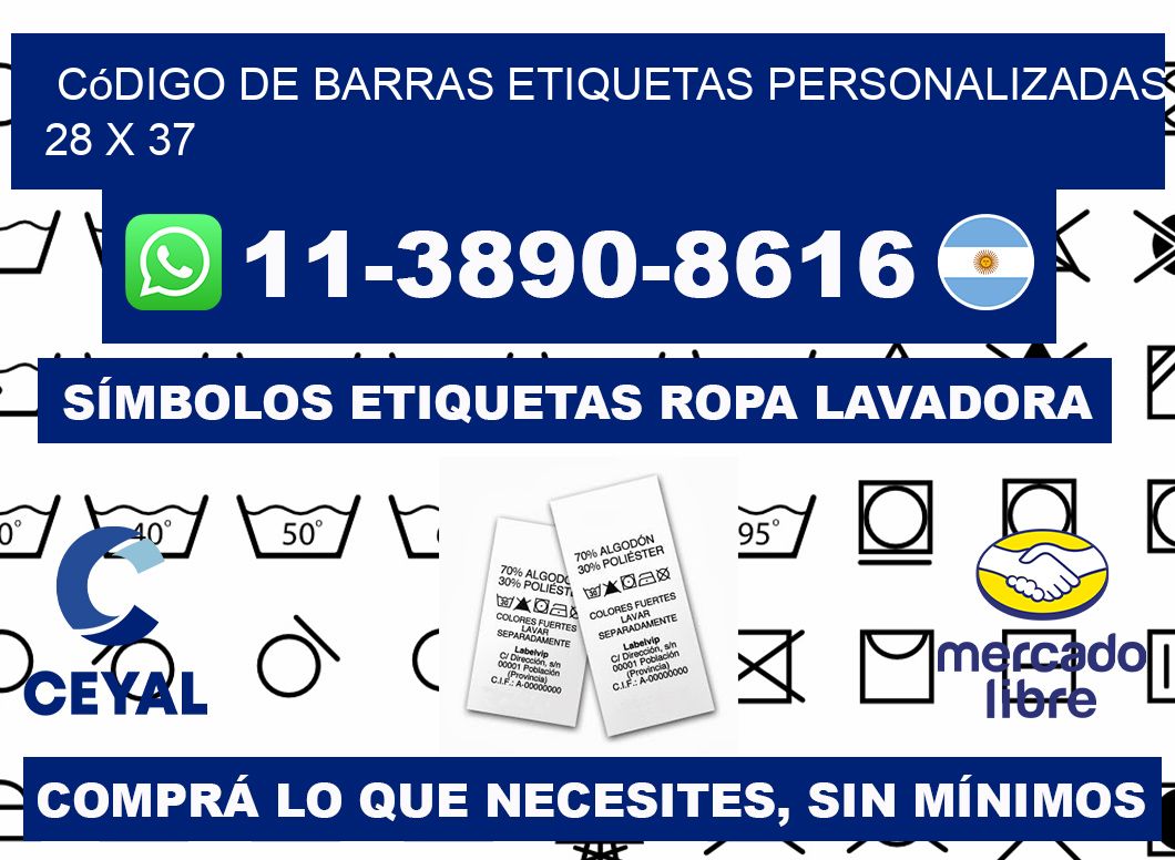 código de barras etiquetas personalizadas 28 x 37