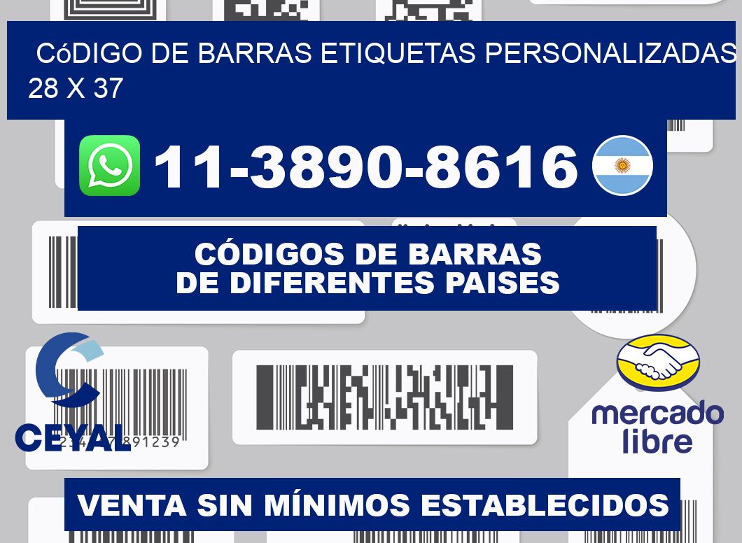 código de barras etiquetas personalizadas 28 x 37