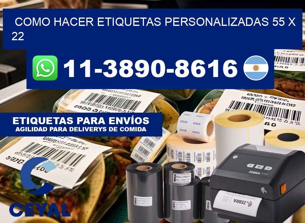 como hacer etiquetas personalizadas 55 x 22