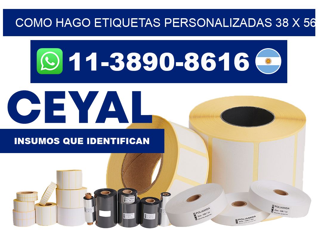 como hago etiquetas personalizadas 38 x 56
