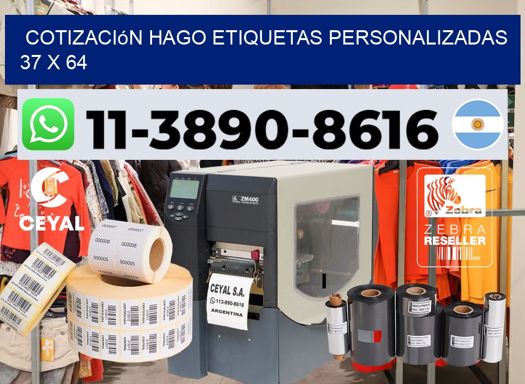 cotización hago etiquetas personalizadas 37 x 64