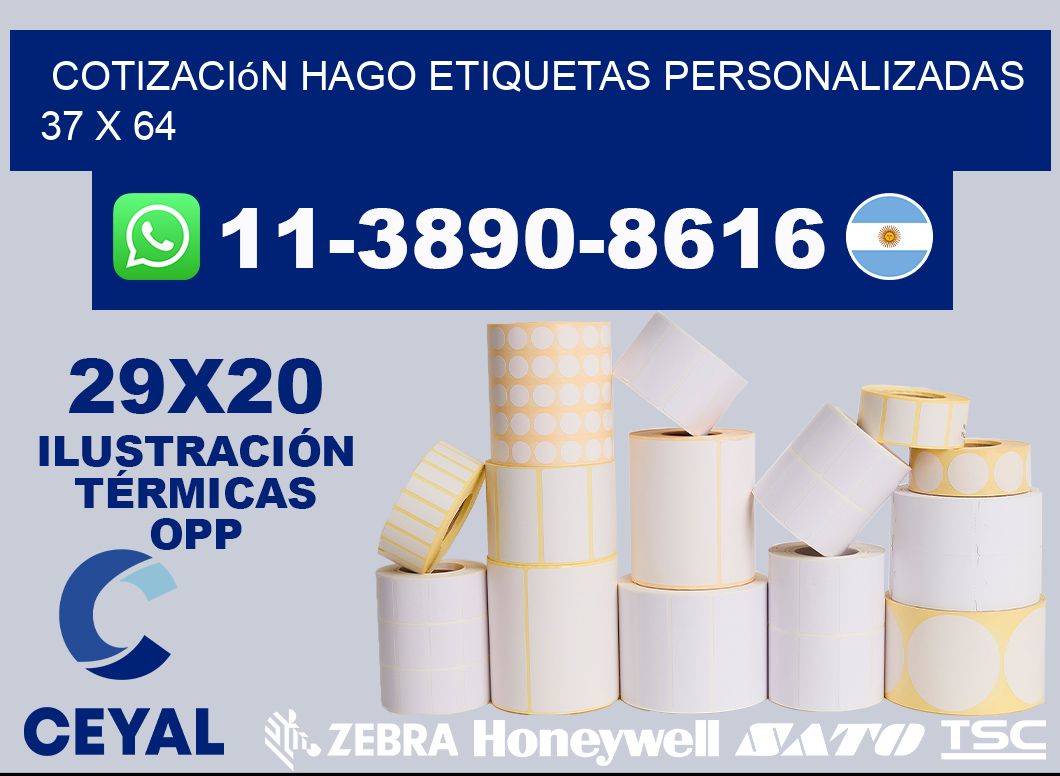 cotización hago etiquetas personalizadas 37 x 64