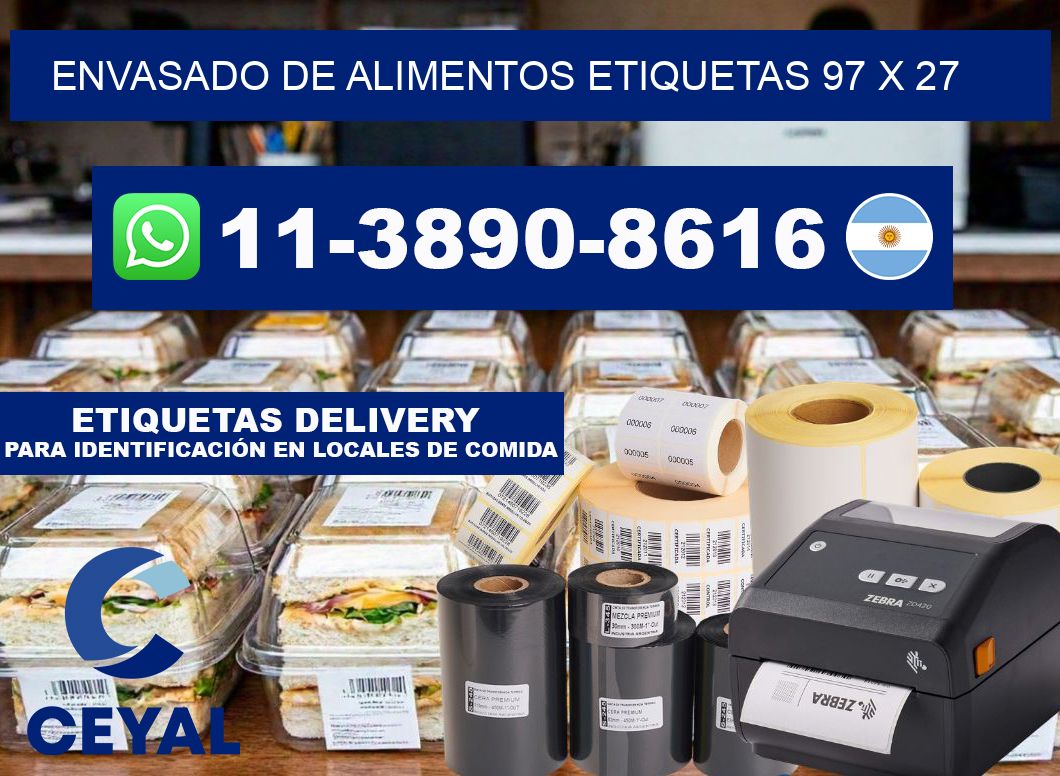 envasado de alimentos Etiquetas 97 x 27