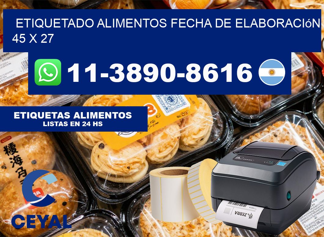 etiquetado alimentos Fecha de elaboración 45 x 27
