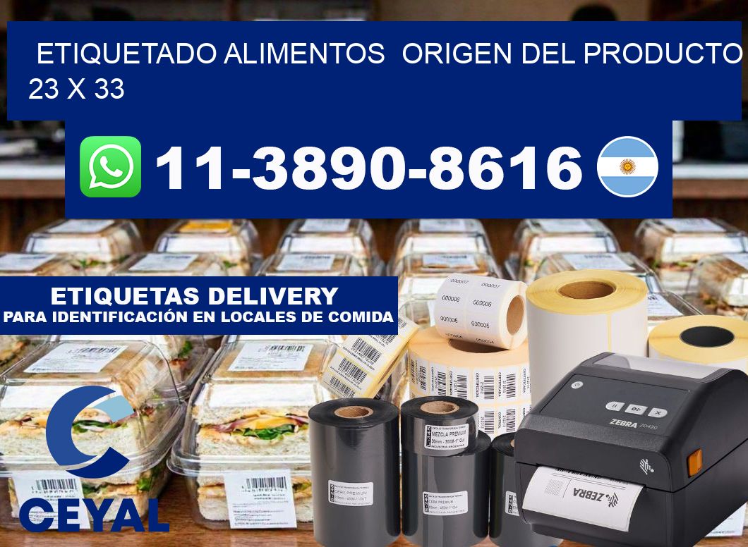 etiquetado alimentos  Origen del producto 23 x 33