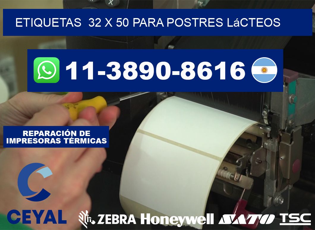 etiquetas 32 x 50 para Postres lácteos