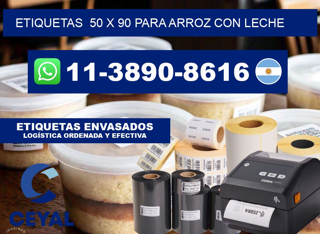 etiquetas  50 x 90 para Arroz con leche