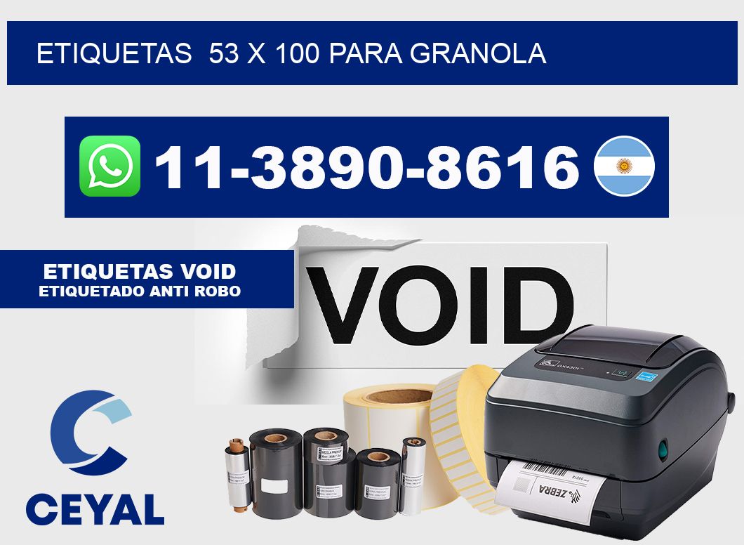 etiquetas 53 x 100 para Granola