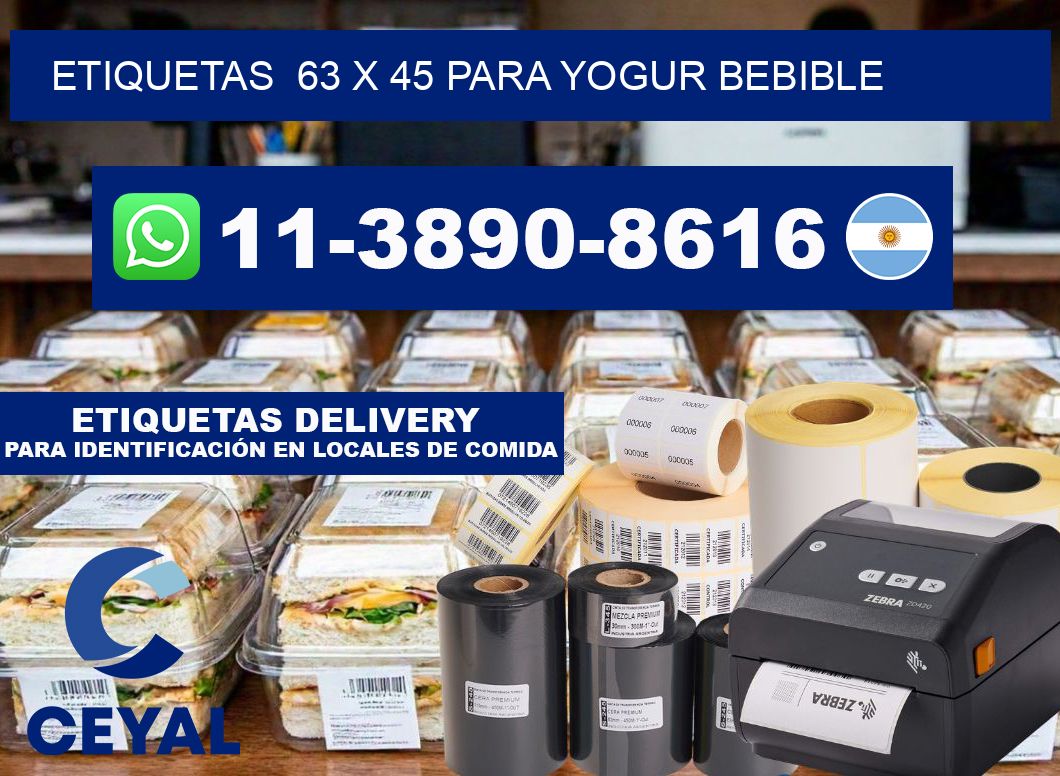 etiquetas 63 x 45 para Yogur bebible