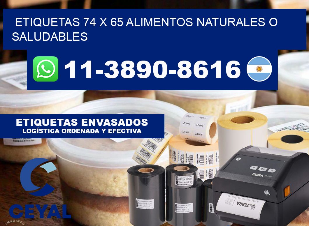 etiquetas 74 x 65 alimentos naturales o saludables