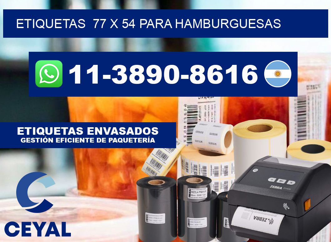 etiquetas 77 x 54 para Hamburguesas