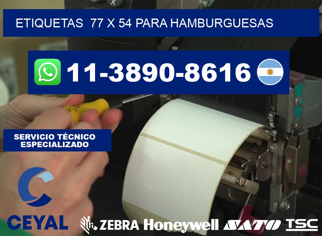 etiquetas 77 x 54 para Hamburguesas