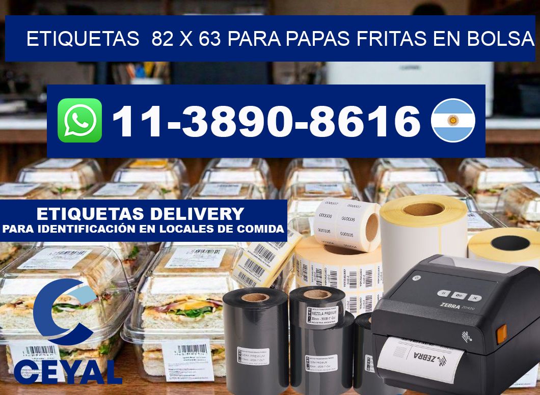 etiquetas 82 x 63 para Papas fritas en bolsa