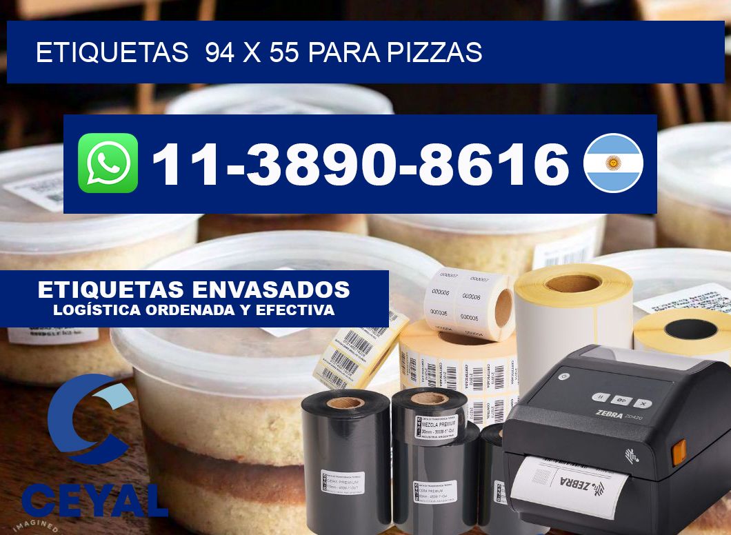 etiquetas  94 x 55 para Pizzas