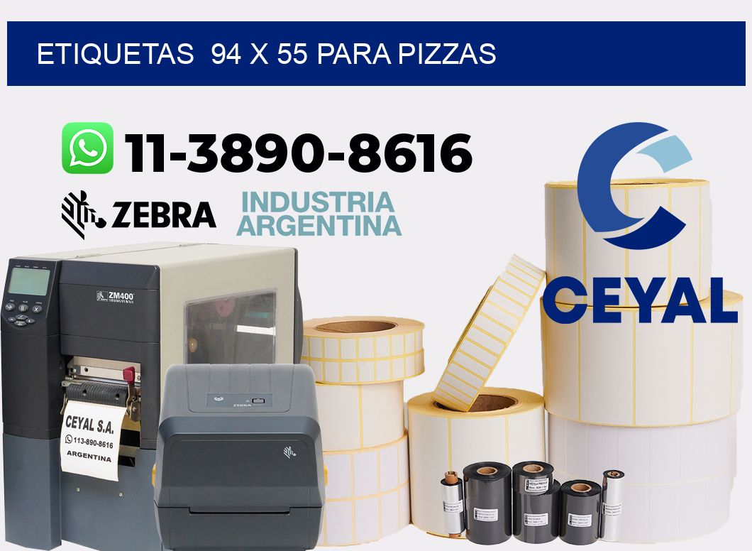 etiquetas  94 x 55 para Pizzas