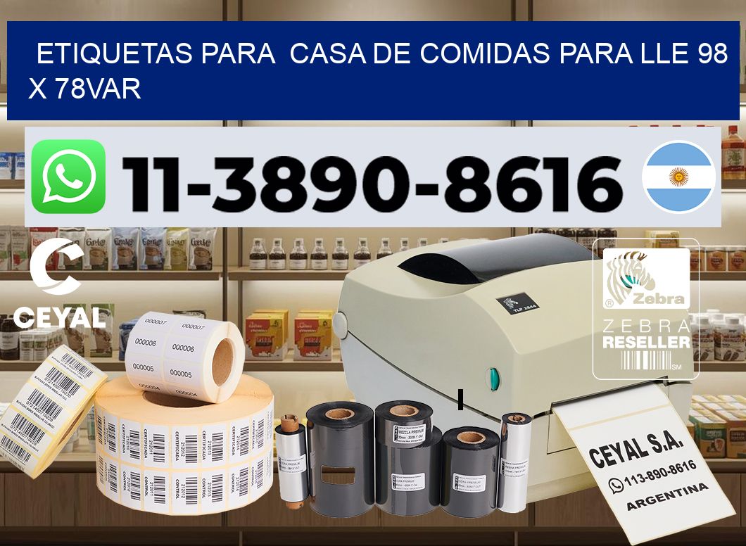 etiquetas para Casa de comidas para lle 98 x 78var