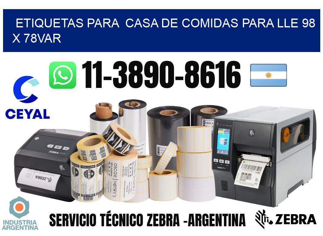 etiquetas para Casa de comidas para lle 98 x 78var