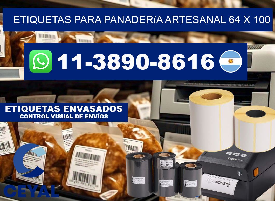 etiquetas para Panadería artesanal 64 x 100