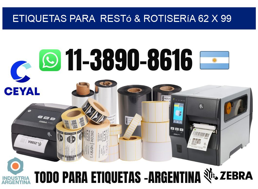 etiquetas para Restó & rotisería 62 x 99
