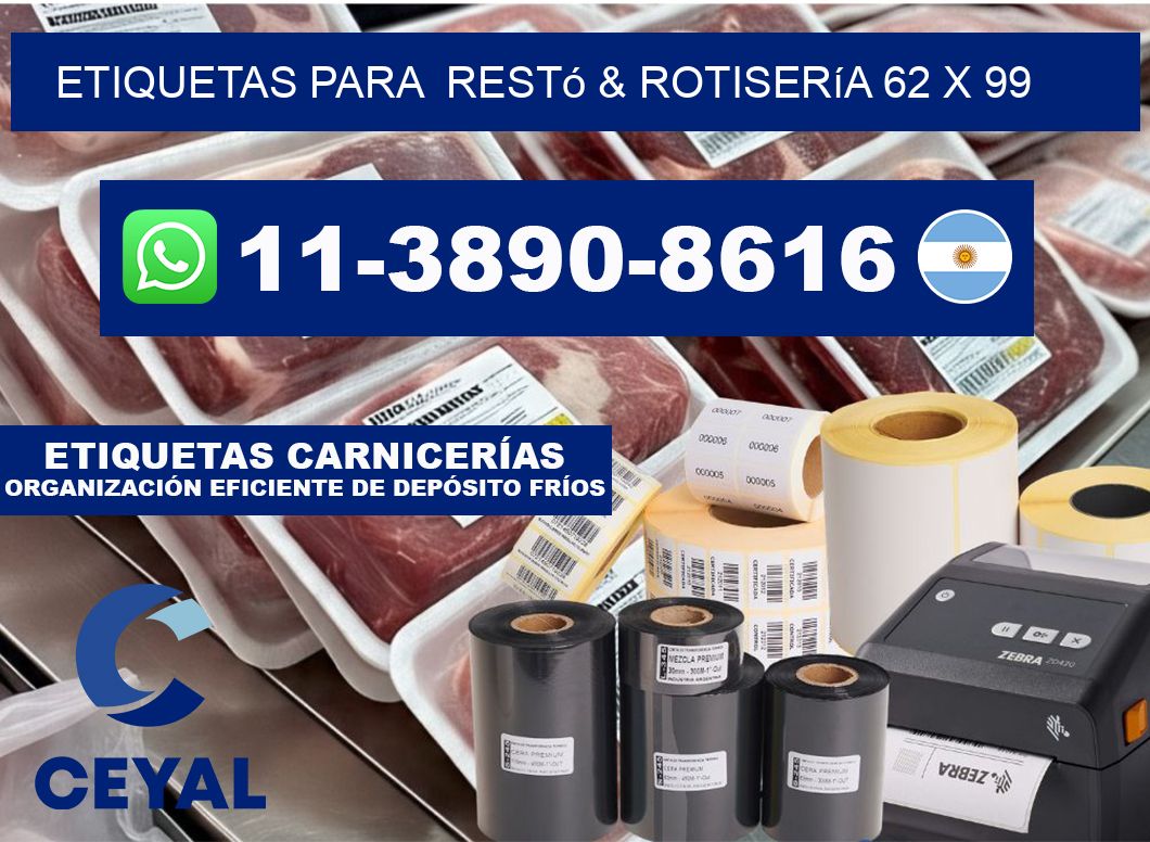 etiquetas para  Restó & rotisería 62 x 99