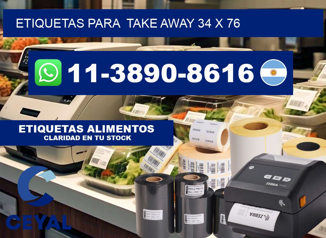 etiquetas para  Take away 34 x 76