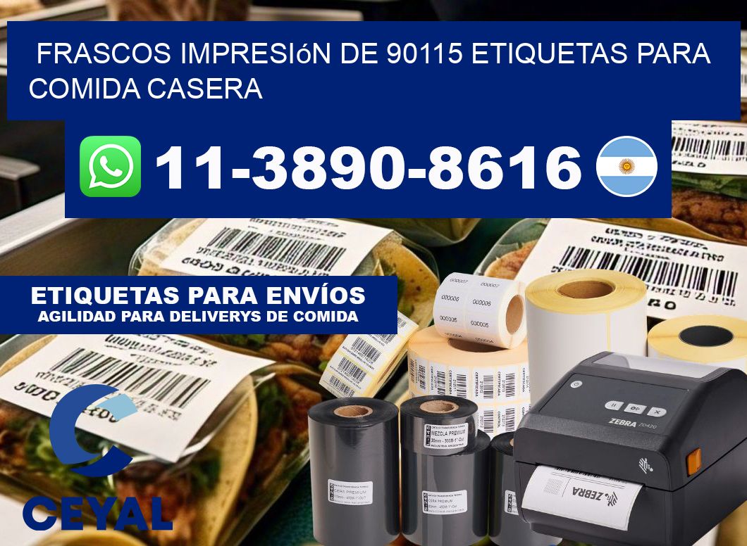 frascos impresión de 90115 etiquetas para comida casera