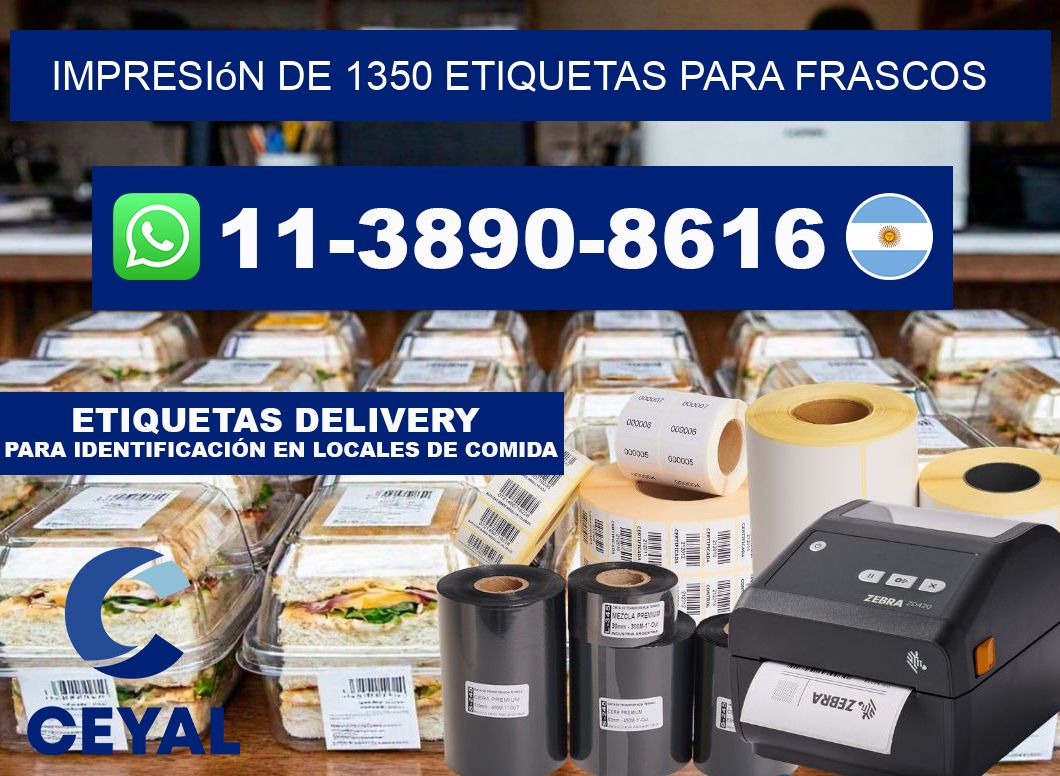 impresión de 1350 etiquetas para frascos