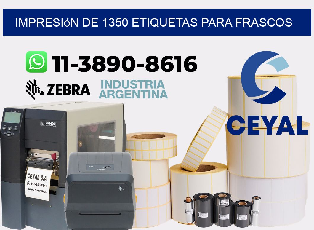 impresión de 1350 etiquetas para frascos