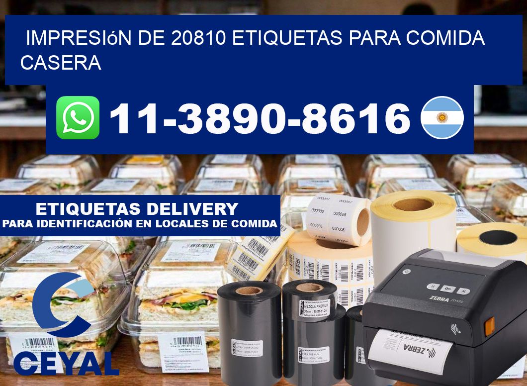 impresión de 20810 etiquetas para comida casera