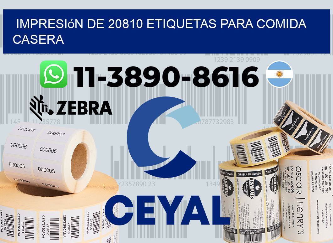 impresión de 20810 etiquetas para comida casera