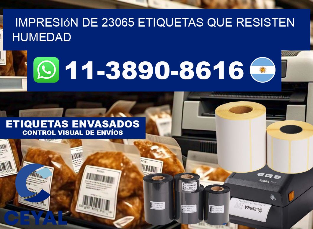 impresión de 23065 etiquetas que resisten humedad