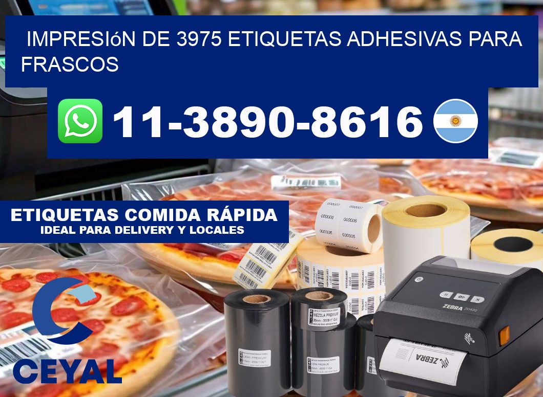 impresión de 3975 etiquetas adhesivas para frascos