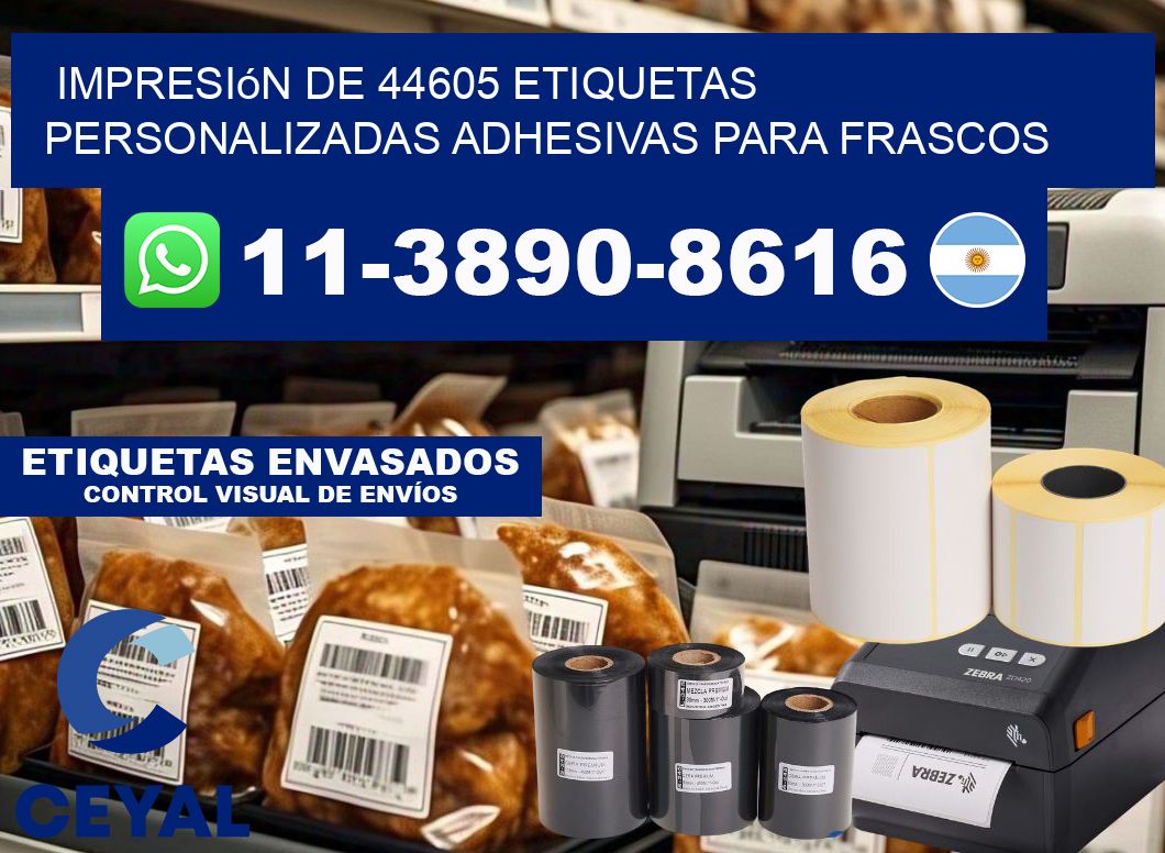 impresión de 44605 etiquetas personalizadas adhesivas para frascos