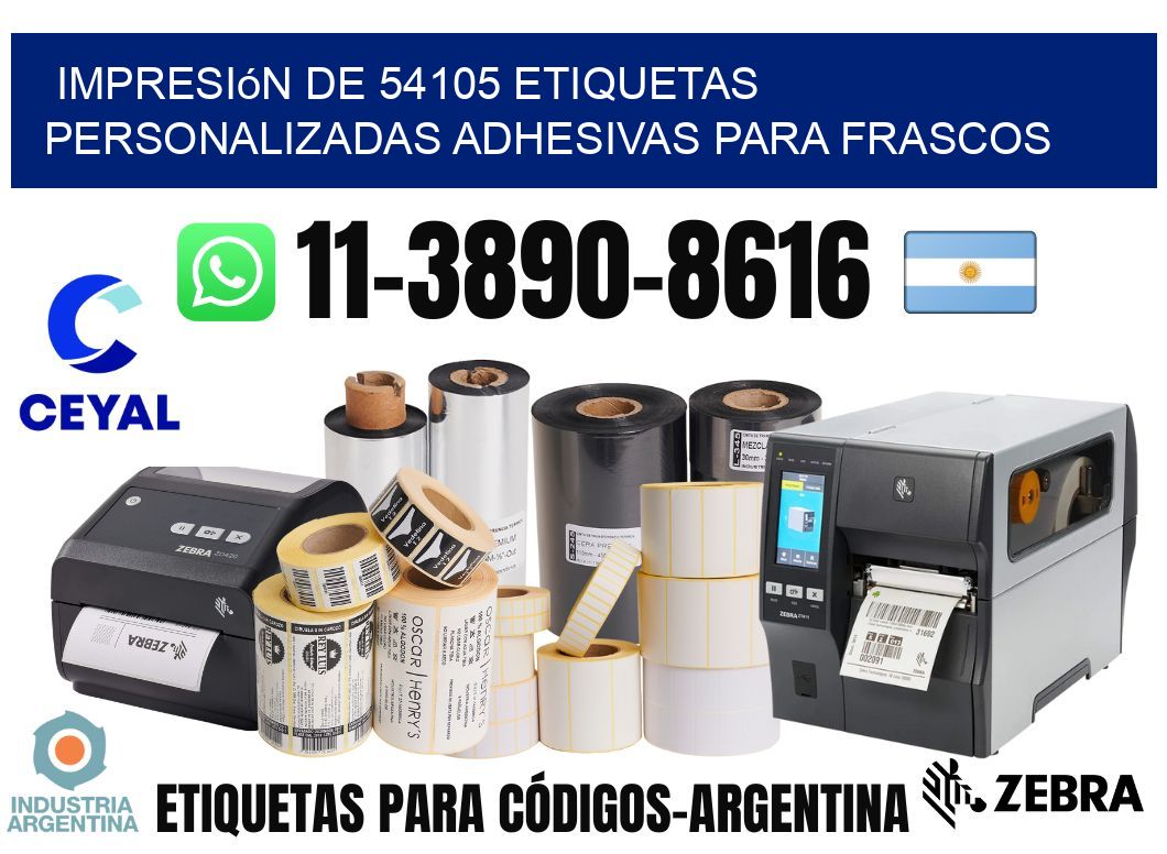 impresión de 54105 etiquetas personalizadas adhesivas para frascos