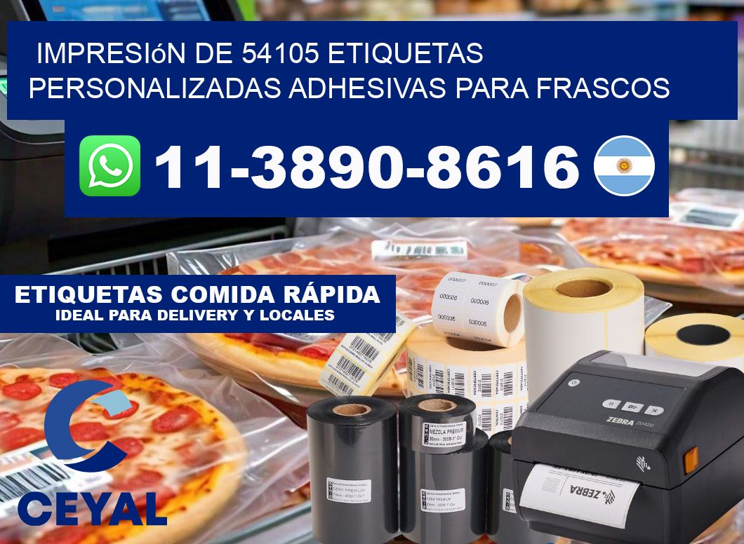 impresión de 54105 etiquetas personalizadas adhesivas para frascos