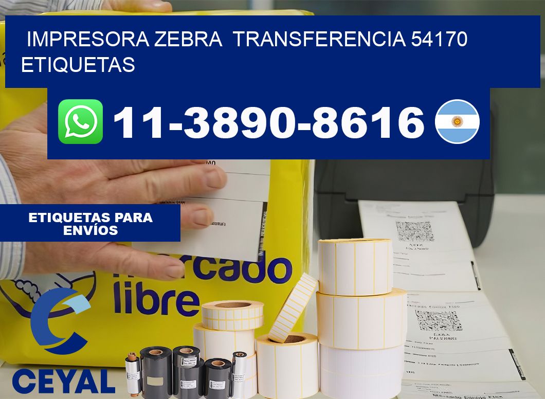 impresora zebra transferencia 54170 etiquetas
