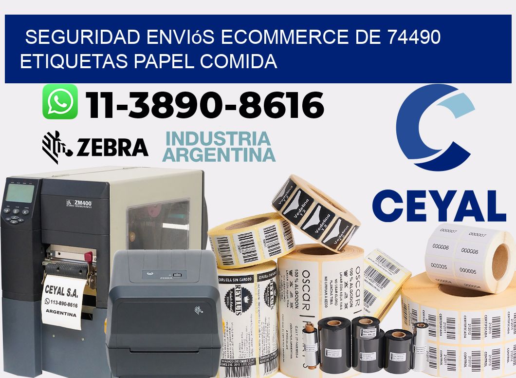 seguridad enviós ecommerce de 74490 etiquetas papel comida