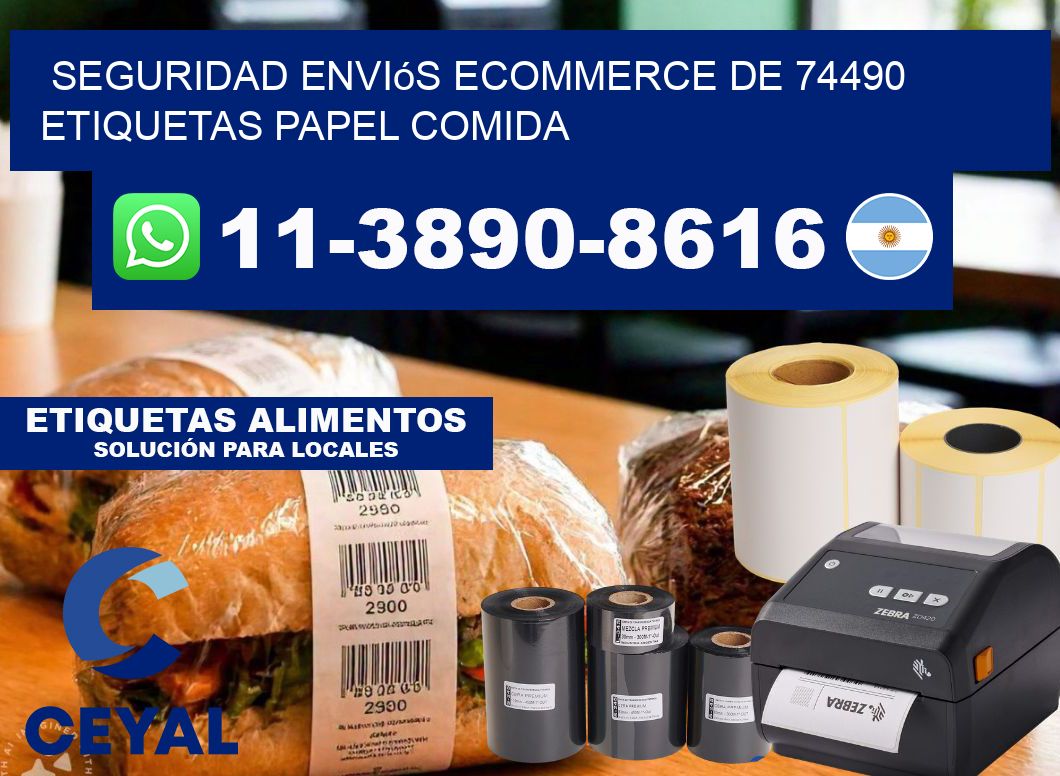 seguridad enviós ecommerce de 74490 etiquetas papel comida